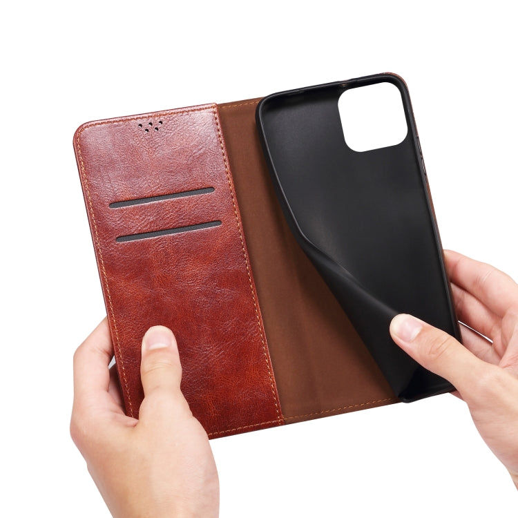 For iPhone 13 Pro Simple Wax Crazy Horse Texture Horizontal Flip Leather Case with Card Slots & Wallet
