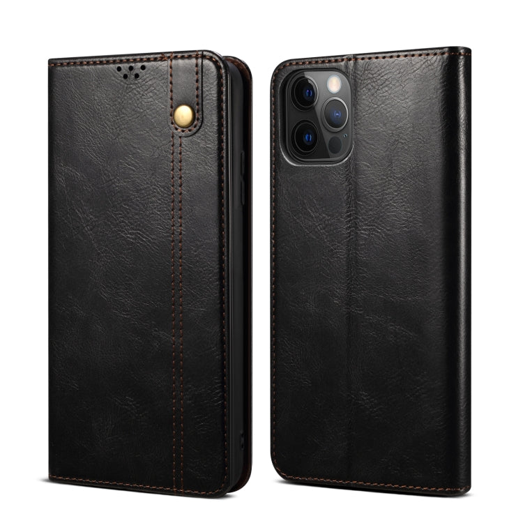 For iPhone 13 Pro Simple Wax Crazy Horse Texture Horizontal Flip Leather Case with Card Slots & Wallet