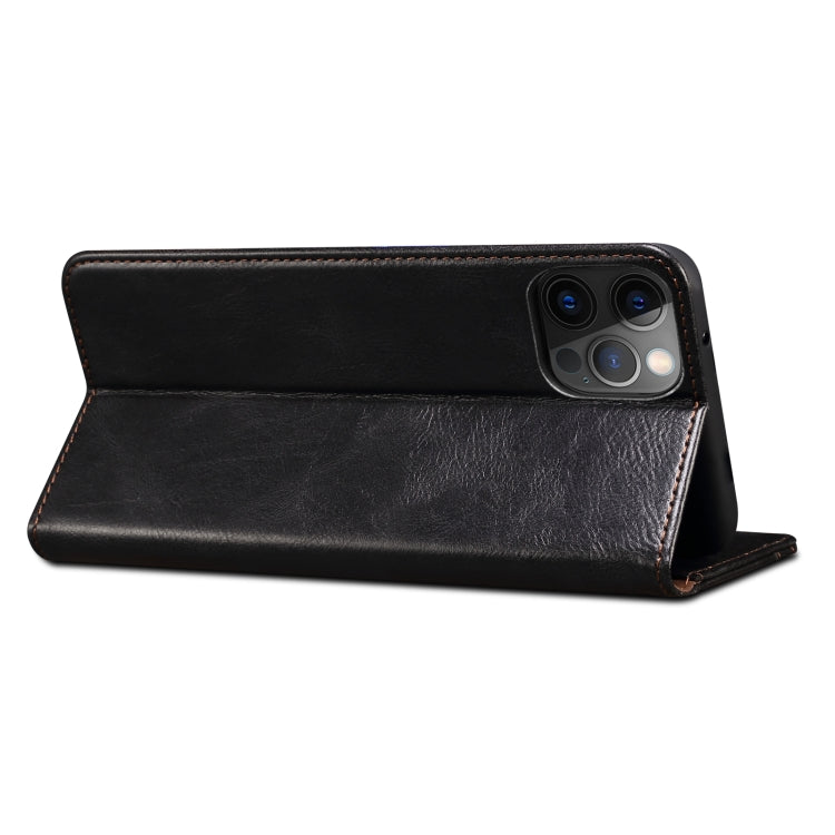 For iPhone 13 Pro Simple Wax Crazy Horse Texture Horizontal Flip Leather Case with Card Slots & Wallet