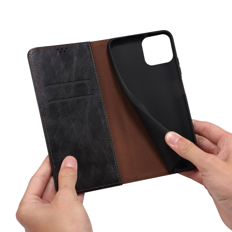 For iPhone 13 Pro Simple Wax Crazy Horse Texture Horizontal Flip Leather Case with Card Slots & Wallet