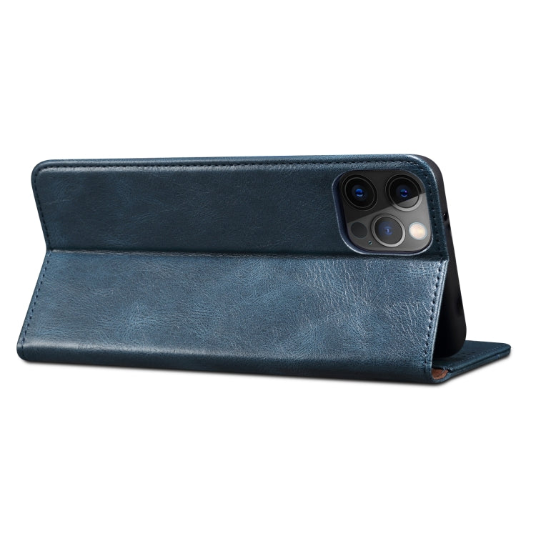 Simple Wax Crazy Horse Texture Horizontal Flip Leather Case with Card Slots & Wallet For iPhone 13 Pro Max