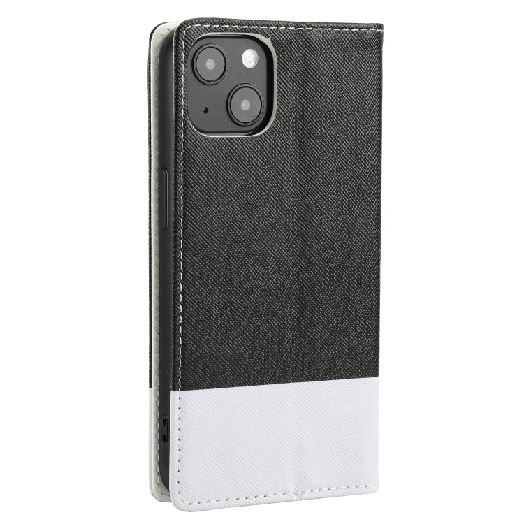 For iPhone 13 Cross Texture Magnetic Horizontal Flip Leather Case with Card Slots & Holder & Wallet