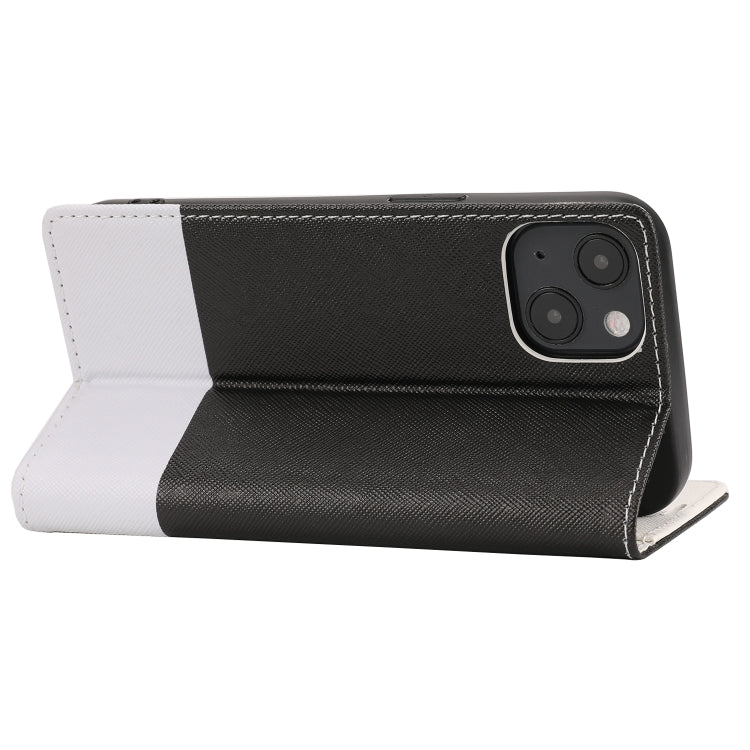 For iPhone 13 Cross Texture Magnetic Horizontal Flip Leather Case with Card Slots & Holder & Wallet