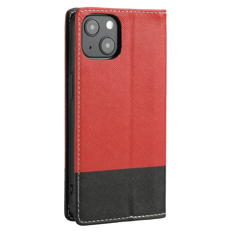 For iPhone 13 Cross Texture Magnetic Horizontal Flip Leather Case with Card Slots & Holder & Wallet