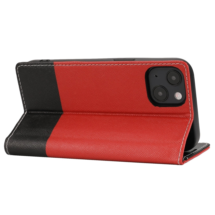 For iPhone 13 Cross Texture Magnetic Horizontal Flip Leather Case with Card Slots & Holder & Wallet
