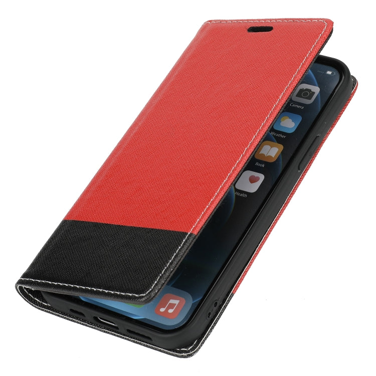For iPhone 13 Cross Texture Magnetic Horizontal Flip Leather Case with Card Slots & Holder & Wallet