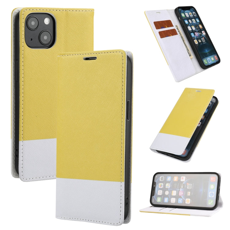 For iPhone 13 Cross Texture Magnetic Horizontal Flip Leather Case with Card Slots & Holder & Wallet