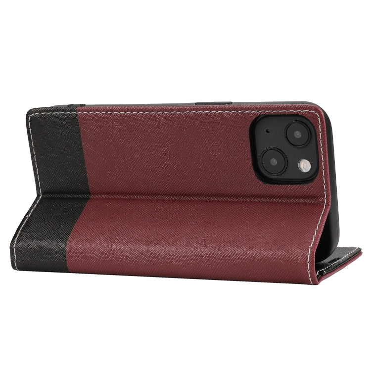 For iPhone 13 Cross Texture Magnetic Horizontal Flip Leather Case with Card Slots & Holder & Wallet