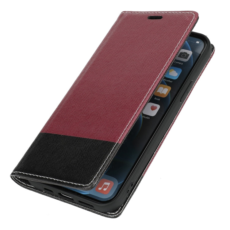 For iPhone 13 Cross Texture Magnetic Horizontal Flip Leather Case with Card Slots & Holder & Wallet