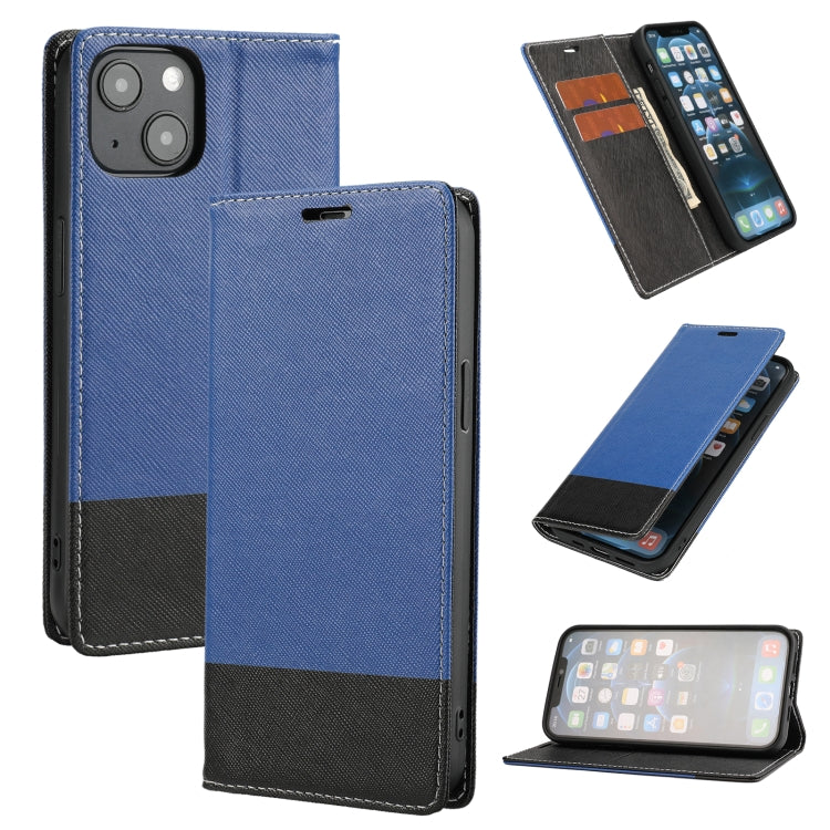 For iPhone 13 Cross Texture Magnetic Horizontal Flip Leather Case with Card Slots & Holder & Wallet