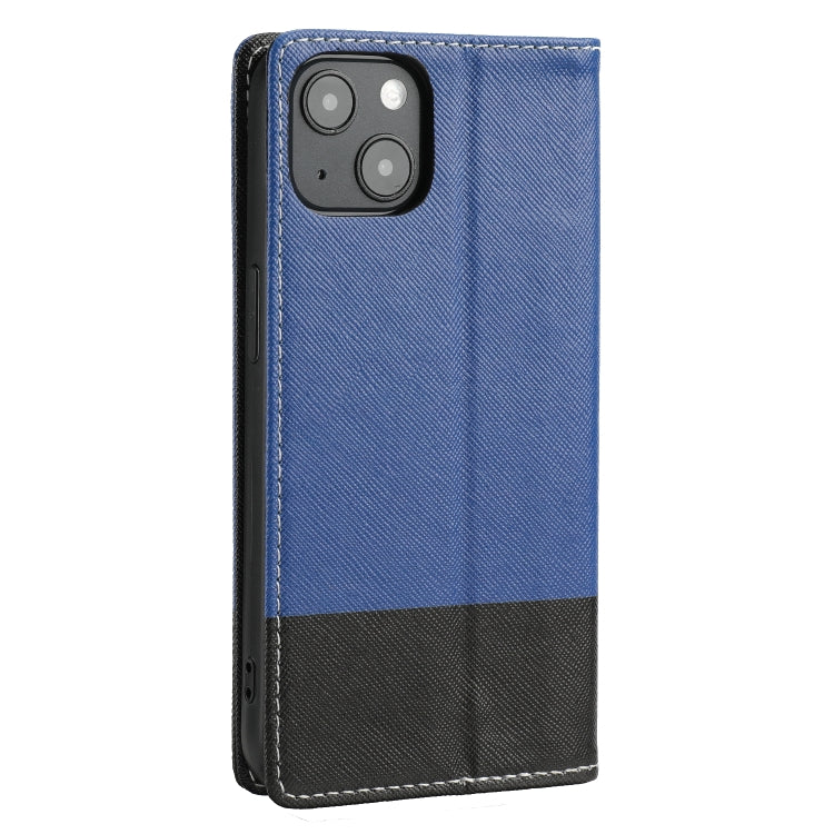 For iPhone 13 Cross Texture Magnetic Horizontal Flip Leather Case with Card Slots & Holder & Wallet
