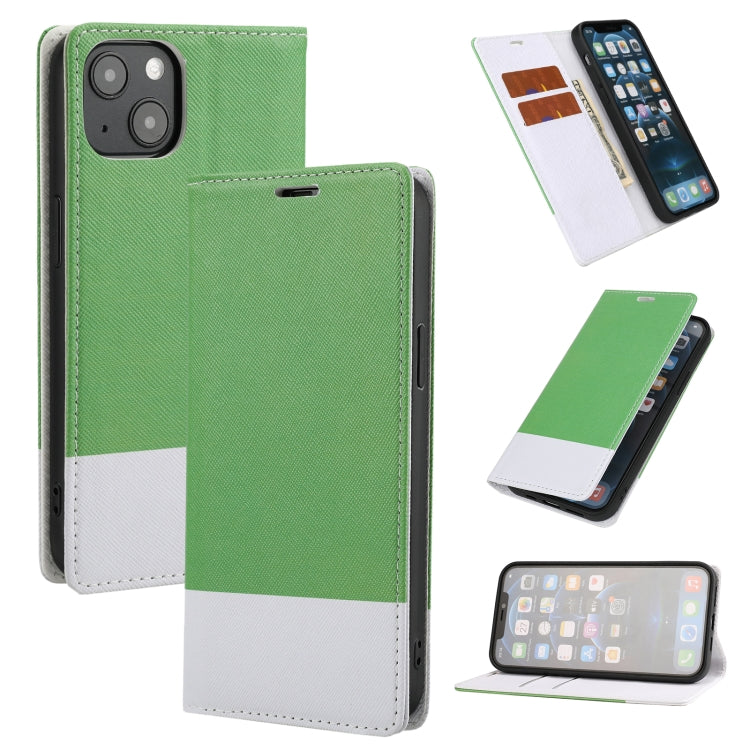 For iPhone 13 Cross Texture Magnetic Horizontal Flip Leather Case with Card Slots & Holder & Wallet