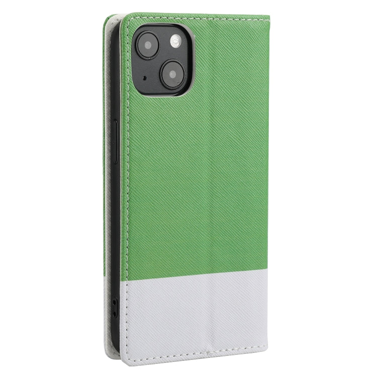 For iPhone 13 Cross Texture Magnetic Horizontal Flip Leather Case with Card Slots & Holder & Wallet