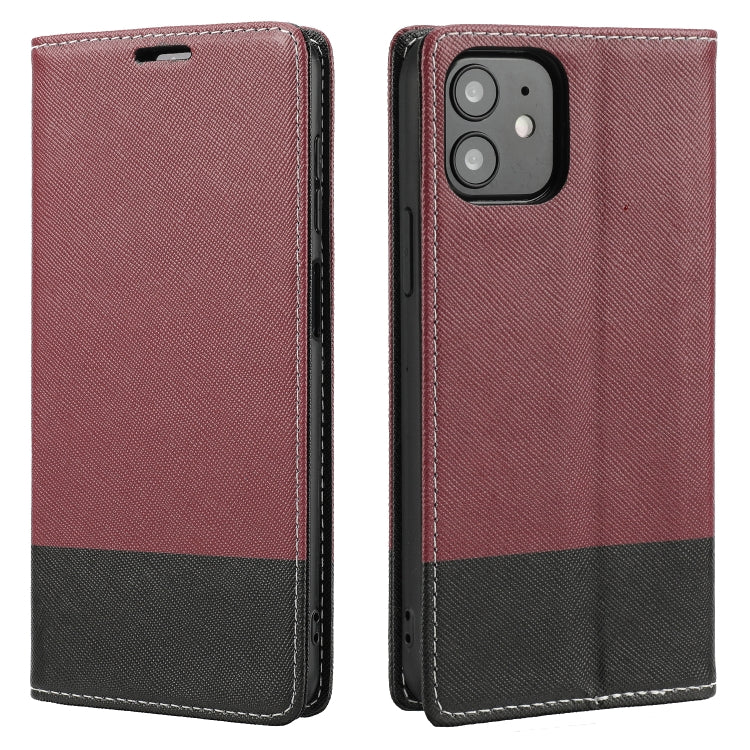 For iPhone 12 mini Cross Texture Magnetic Horizontal Flip Leather Case with Card Slots & Holder & Wallet