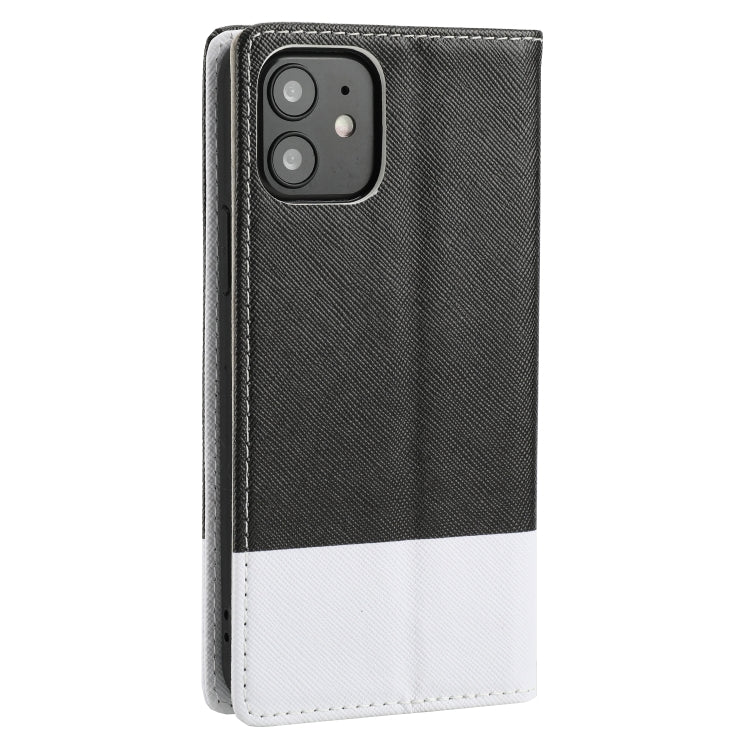 For iPhone 12 / 12 Pro Cross Texture Magnetic Horizontal Flip Leather Case with Card Slots & Holder & Wallet