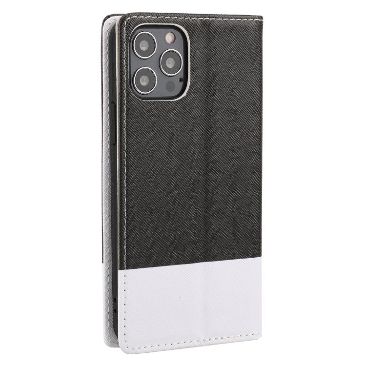 For iPhone 12 Pro Max Cross Texture Magnetic Horizontal Flip Leather Case with Card Slots & Holder & Wallet