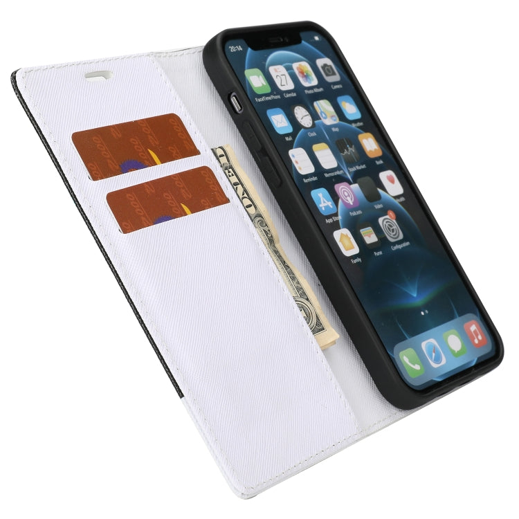 For iPhone 12 Pro Max Cross Texture Magnetic Horizontal Flip Leather Case with Card Slots & Holder & Wallet