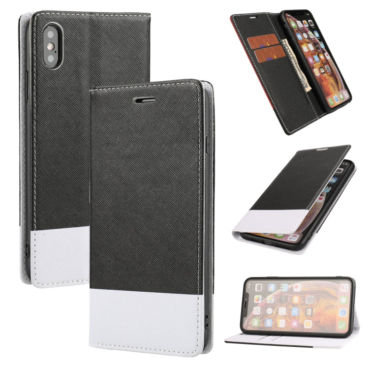 For iPhone X / XS Cross Texture Magnetic Horizontal Flip Leather Case with Card Slots & Holder & Wallet