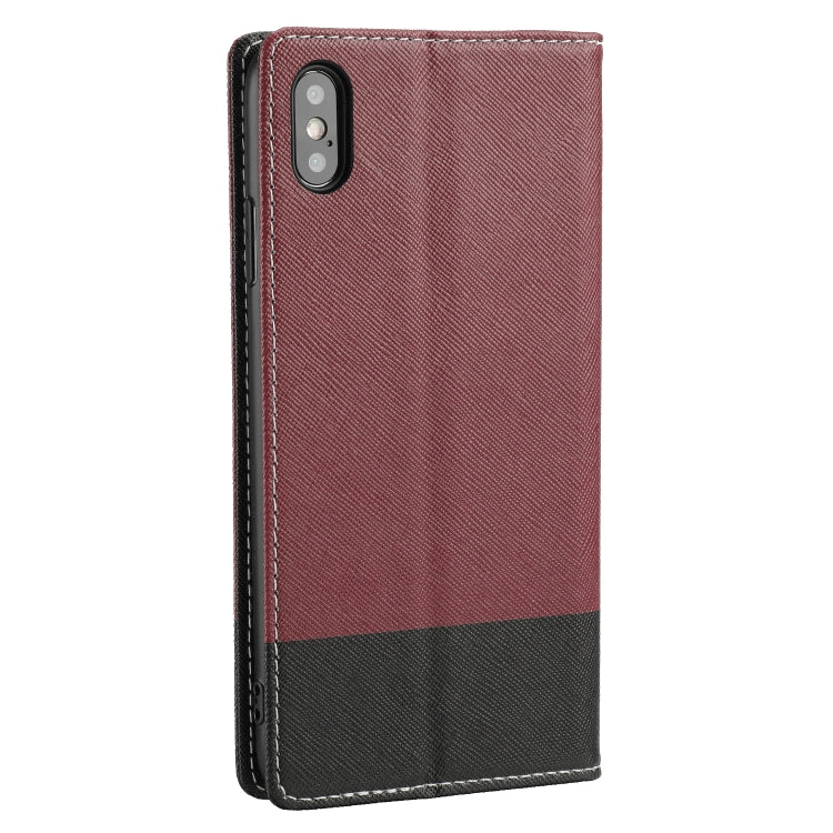 For iPhone X / XS Cross Texture Magnetic Horizontal Flip Leather Case with Card Slots & Holder & Wallet