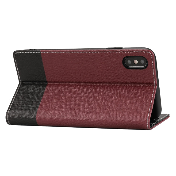 For iPhone X / XS Cross Texture Magnetic Horizontal Flip Leather Case with Card Slots & Holder & Wallet