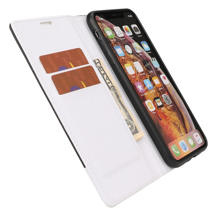 For iPhone XR Cross Texture Magnetic Horizontal Flip Leather Case with Card Slots & Holder & Wallet