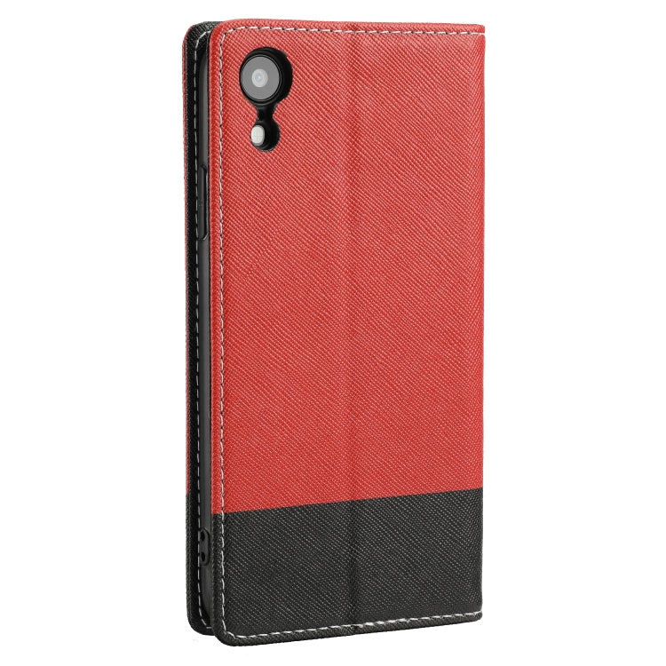 For iPhone XR Cross Texture Magnetic Horizontal Flip Leather Case with Card Slots & Holder & Wallet