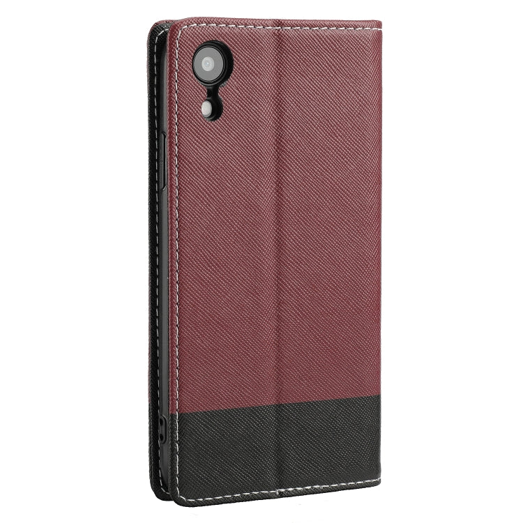 For iPhone XR Cross Texture Magnetic Horizontal Flip Leather Case with Card Slots & Holder & Wallet