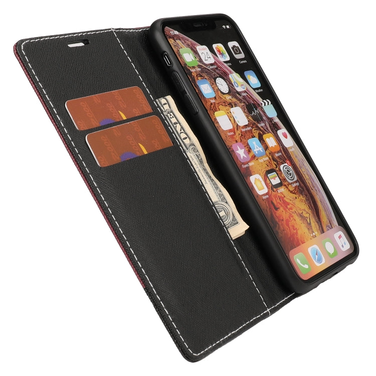 For iPhone XR Cross Texture Magnetic Horizontal Flip Leather Case with Card Slots & Holder & Wallet