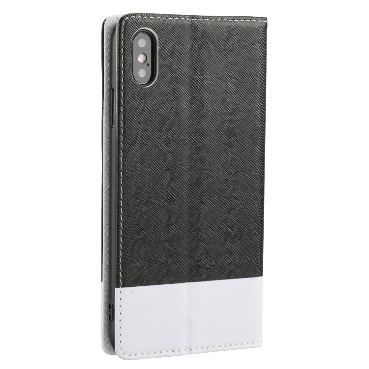 For iPhone XS Max Cross Texture Magnetic Horizontal Flip Leather Case with Card Slots & Holder & Wallet