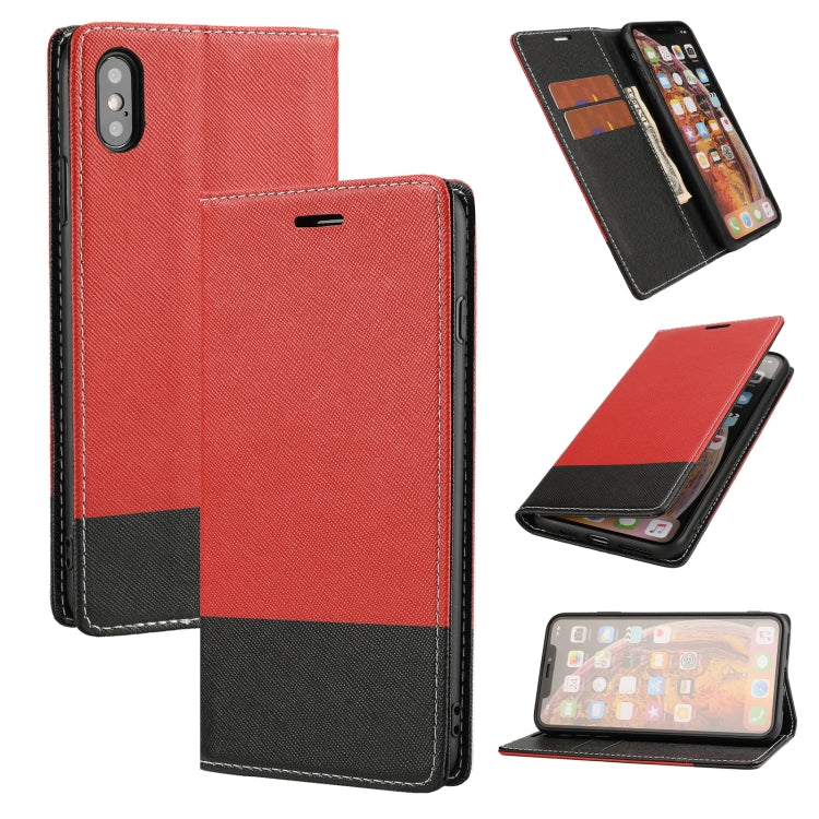 For iPhone XS Max Cross Texture Magnetic Horizontal Flip Leather Case with Card Slots & Holder & Wallet