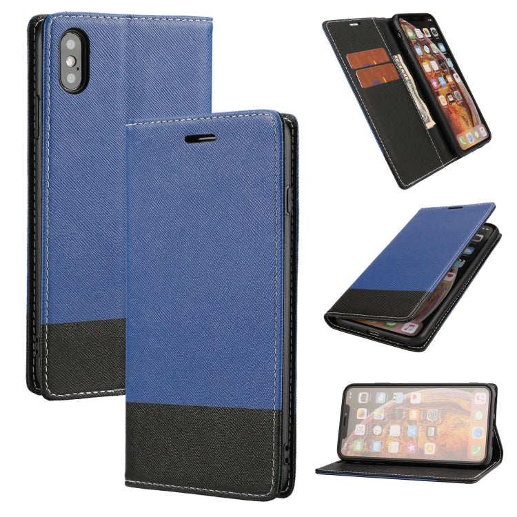 For iPhone XS Max Cross Texture Magnetic Horizontal Flip Leather Case with Card Slots & Holder & Wallet