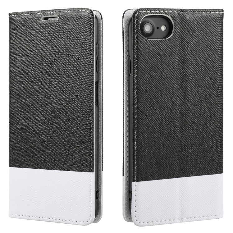For iPhone SE 2022 / SE 2020 / 8 / 7 Cross Texture Magnetic Horizontal Flip Leather Case with Card Slots & Holder & Wallet