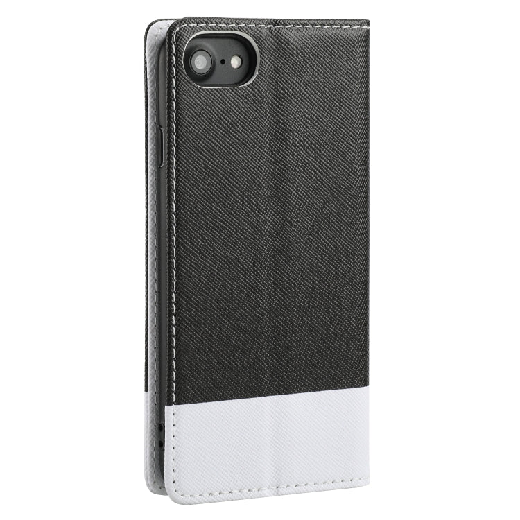 For iPhone SE 2022 / SE 2020 / 8 / 7 Cross Texture Magnetic Horizontal Flip Leather Case with Card Slots & Holder & Wallet