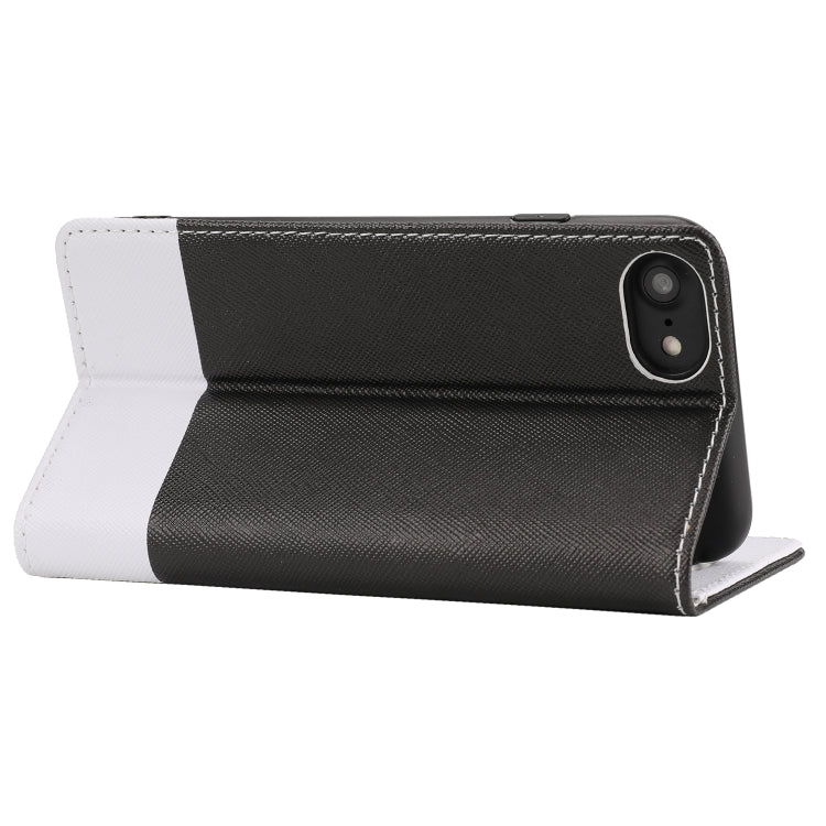 For iPhone SE 2022 / SE 2020 / 8 / 7 Cross Texture Magnetic Horizontal Flip Leather Case with Card Slots & Holder & Wallet