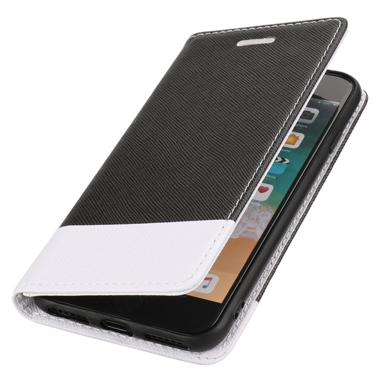 For iPhone SE 2022 / SE 2020 / 8 / 7 Cross Texture Magnetic Horizontal Flip Leather Case with Card Slots & Holder & Wallet