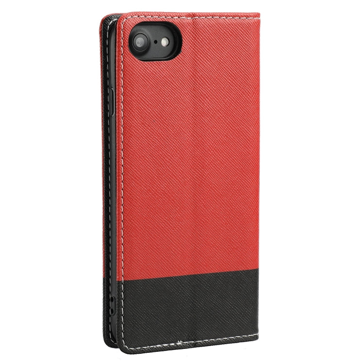 For iPhone SE 2022 / SE 2020 / 8 / 7 Cross Texture Magnetic Horizontal Flip Leather Case with Card Slots & Holder & Wallet