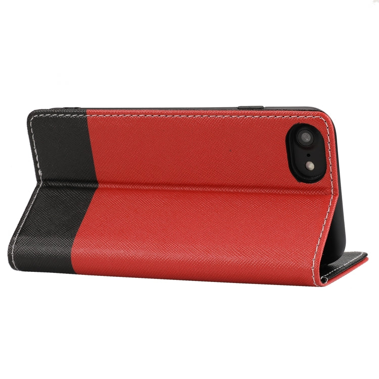 For iPhone SE 2022 / SE 2020 / 8 / 7 Cross Texture Magnetic Horizontal Flip Leather Case with Card Slots & Holder & Wallet