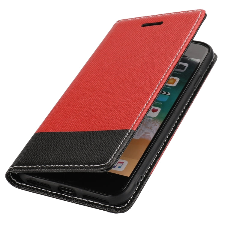 For iPhone SE 2022 / SE 2020 / 8 / 7 Cross Texture Magnetic Horizontal Flip Leather Case with Card Slots & Holder & Wallet