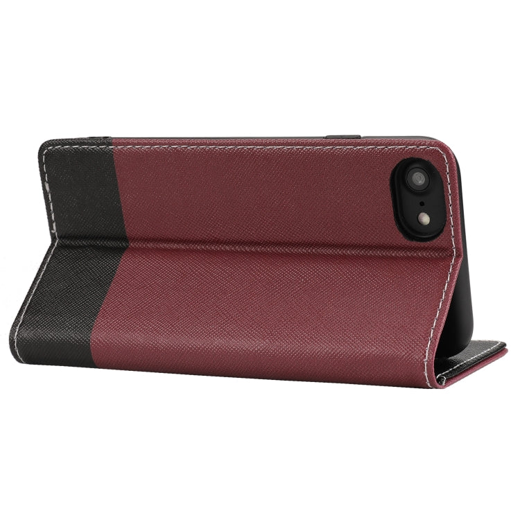 For iPhone SE 2022 / SE 2020 / 8 / 7 Cross Texture Magnetic Horizontal Flip Leather Case with Card Slots & Holder & Wallet