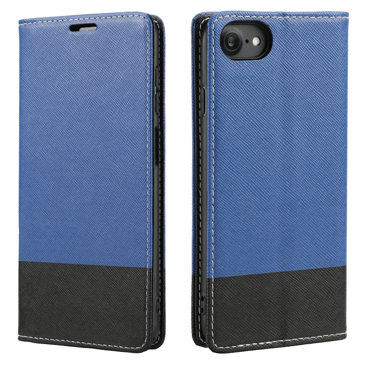 For iPhone SE 2022 / SE 2020 / 8 / 7 Cross Texture Magnetic Horizontal Flip Leather Case with Card Slots & Holder & Wallet