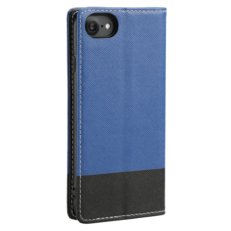 For iPhone SE 2022 / SE 2020 / 8 / 7 Cross Texture Magnetic Horizontal Flip Leather Case with Card Slots & Holder & Wallet