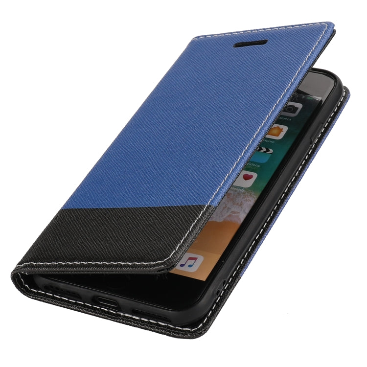 For iPhone SE 2022 / SE 2020 / 8 / 7 Cross Texture Magnetic Horizontal Flip Leather Case with Card Slots & Holder & Wallet
