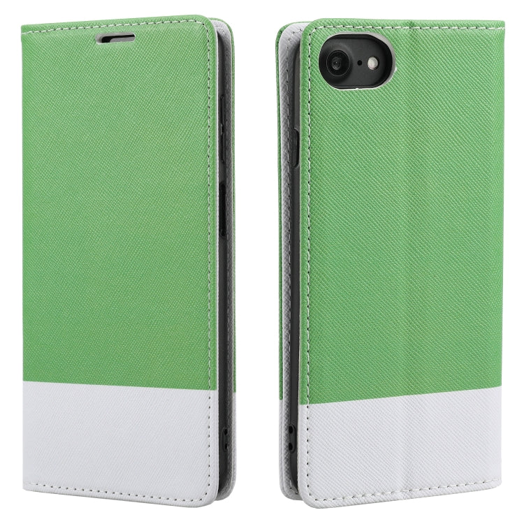 For iPhone SE 2022 / SE 2020 / 8 / 7 Cross Texture Magnetic Horizontal Flip Leather Case with Card Slots & Holder & Wallet