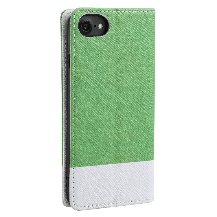 For iPhone SE 2022 / SE 2020 / 8 / 7 Cross Texture Magnetic Horizontal Flip Leather Case with Card Slots & Holder & Wallet