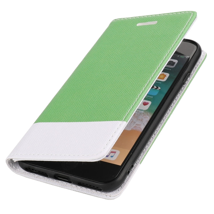 For iPhone SE 2022 / SE 2020 / 8 / 7 Cross Texture Magnetic Horizontal Flip Leather Case with Card Slots & Holder & Wallet