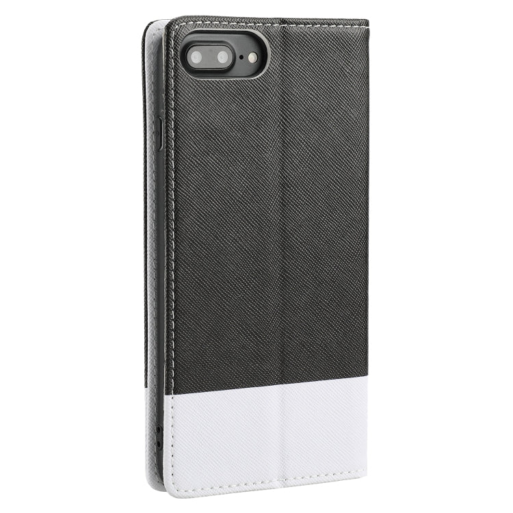 Cross Texture Magnetic Horizontal Flip Leather Case with Card Slots & Holder & Wallet For iPhone 8 Plus / 7 Plus