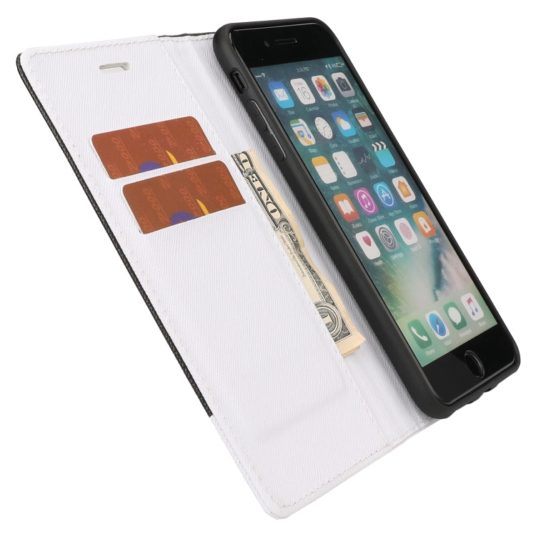 Cross Texture Magnetic Horizontal Flip Leather Case with Card Slots & Holder & Wallet For iPhone 8 Plus / 7 Plus