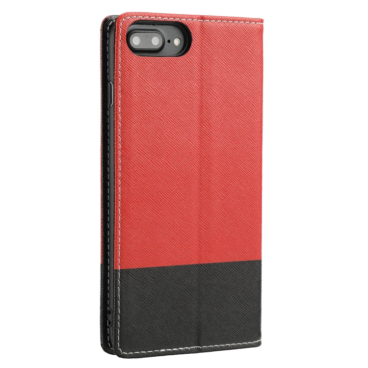 Cross Texture Magnetic Horizontal Flip Leather Case with Card Slots & Holder & Wallet For iPhone 8 Plus / 7 Plus