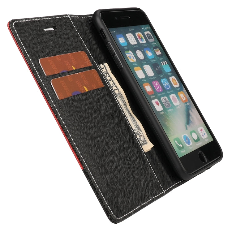 Cross Texture Magnetic Horizontal Flip Leather Case with Card Slots & Holder & Wallet For iPhone 8 Plus / 7 Plus