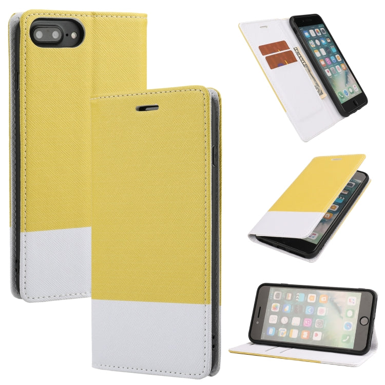 Cross Texture Magnetic Horizontal Flip Leather Case with Card Slots & Holder & Wallet For iPhone 8 Plus / 7 Plus